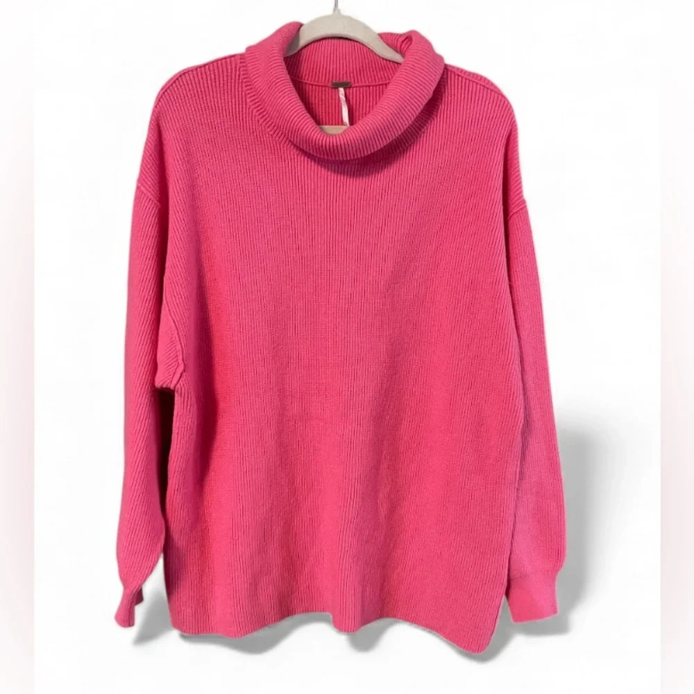 Free People Vibrant Pink Cowl Neck Sweater - Picture 2 of 10
